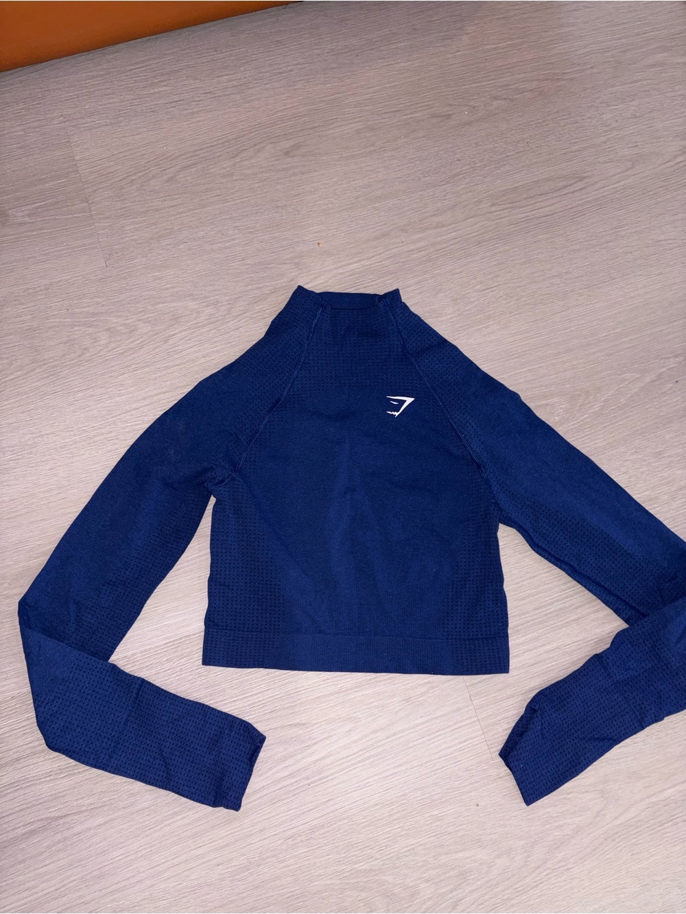 Gymshark Navy Blue Long-Sleeve Crop Top